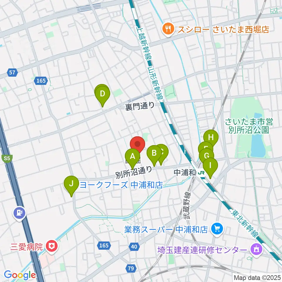 ABEバイオリン教室周辺のファミレス・ファーストフード一覧地図