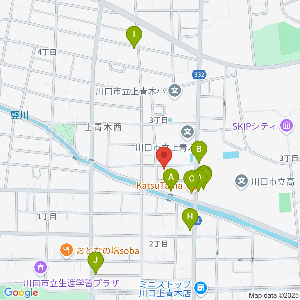 ベルウッド音楽学院周辺のファミレス・ファーストフード一覧地図
