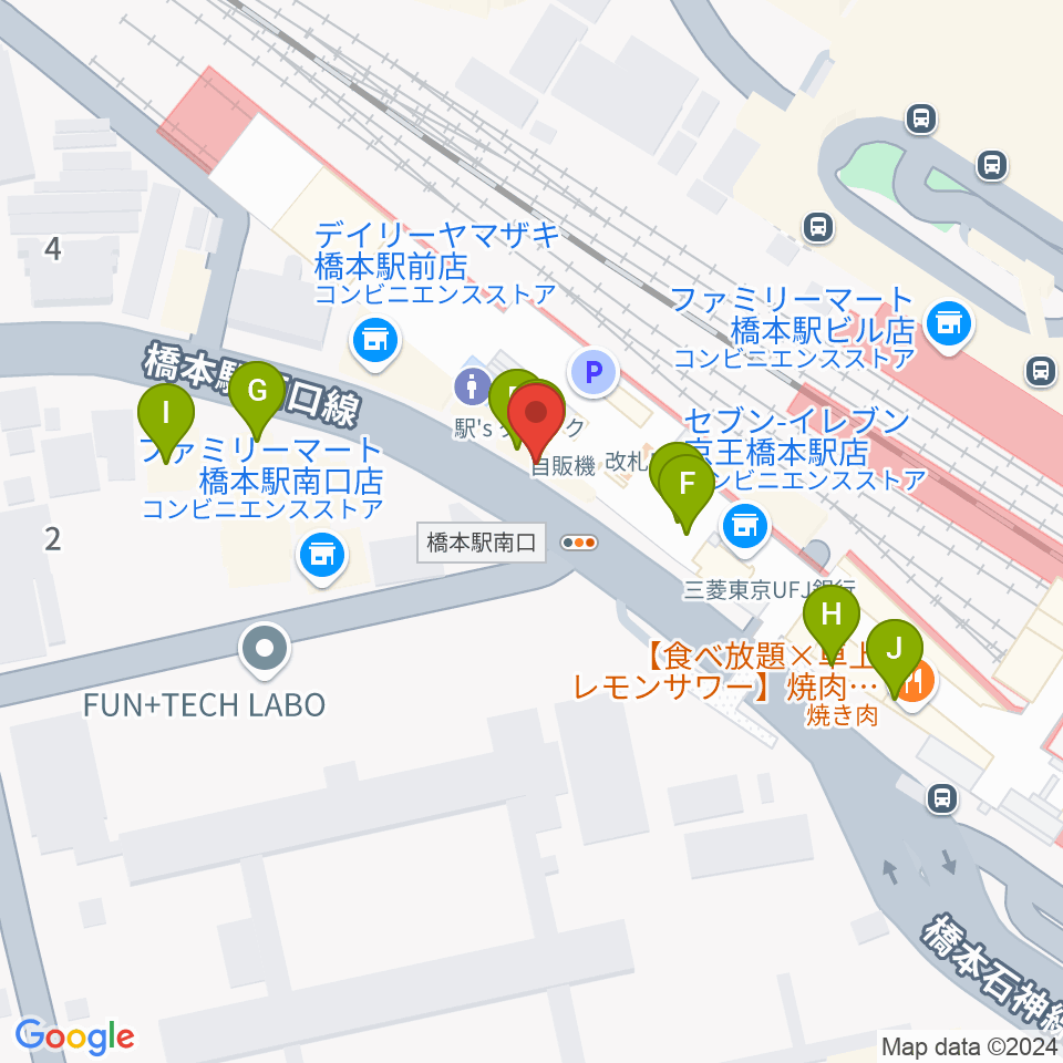 メリーミュージックアカデミー周辺のファミレス・ファーストフード一覧地図