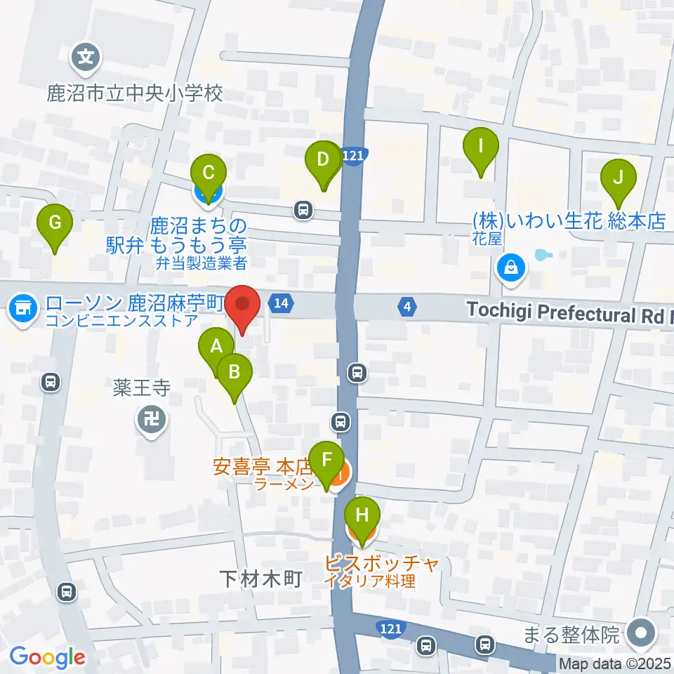 エルベ音楽院周辺のファミレス・ファーストフード一覧地図