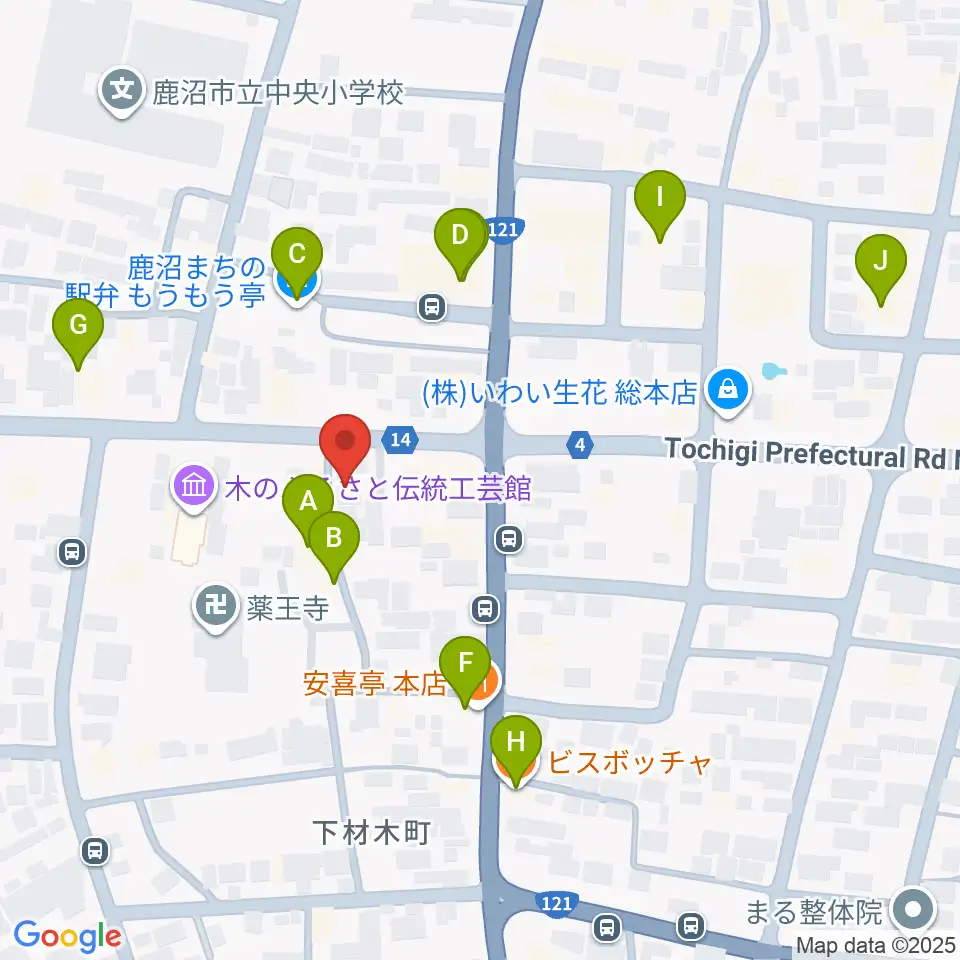 エルベ音楽院周辺のファミレス・ファーストフード一覧地図