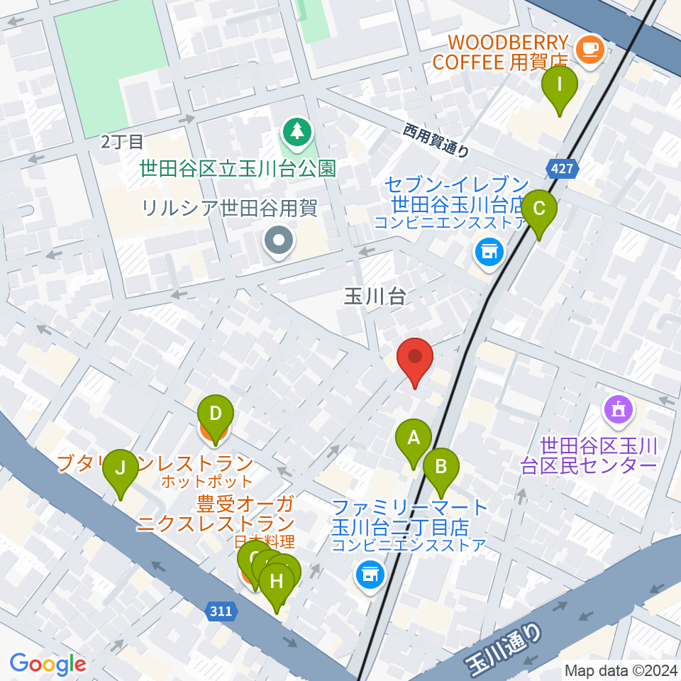 マイカミュージックラボラトリー周辺のファミレス・ファーストフード一覧地図