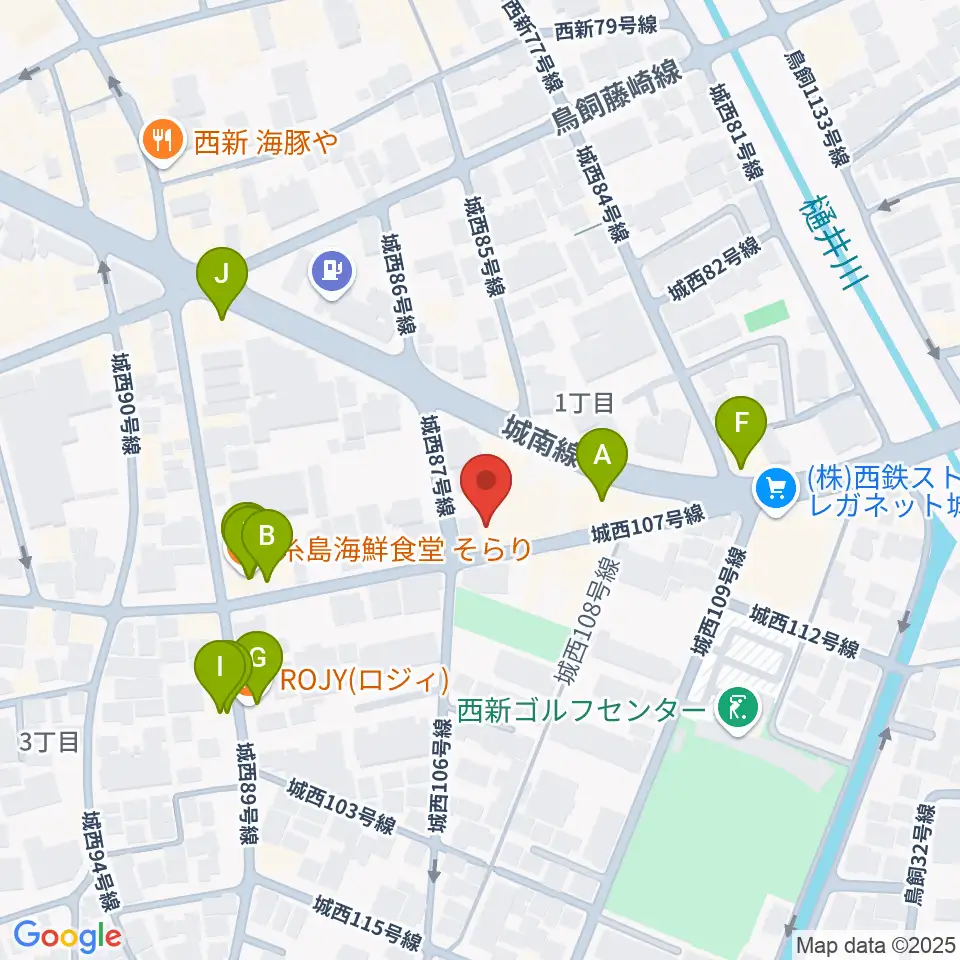 ソルフェ音楽専門学院周辺のファミレス・ファーストフード一覧地図