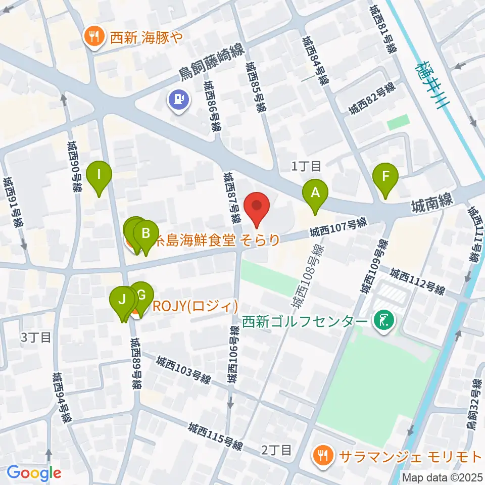 ソルフェ音楽専門学院周辺のファミレス・ファーストフード一覧地図