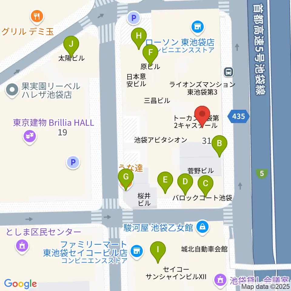 東京ミューズ・アカデミー周辺のファミレス・ファーストフード一覧地図