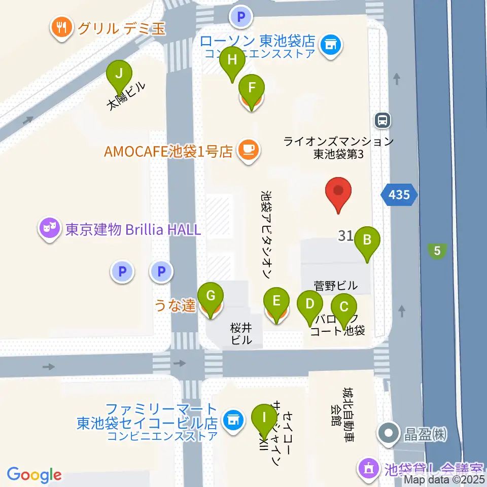 東京ミューズ・アカデミー周辺のファミレス・ファーストフード一覧地図