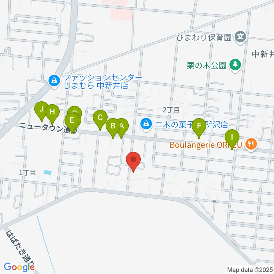 市川みどり音楽教室周辺のファミレス・ファーストフード一覧地図