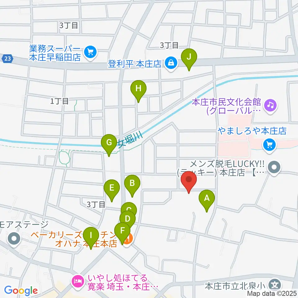 南音楽院周辺のファミレス・ファーストフード一覧地図