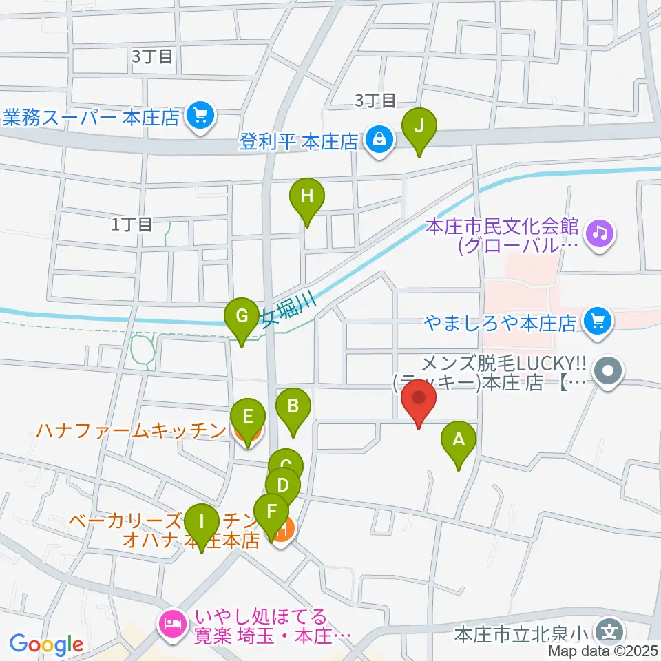 南音楽院周辺のファミレス・ファーストフード一覧地図