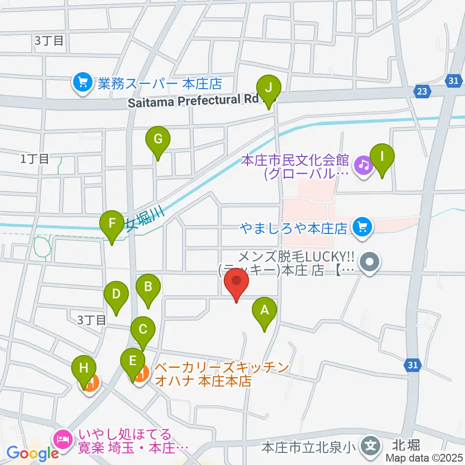 南音楽院周辺のファミレス・ファーストフード一覧地図