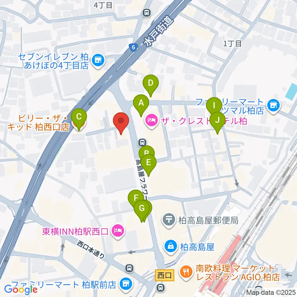 フォリア・ミュージックルーム周辺のファミレス・ファーストフード一覧地図