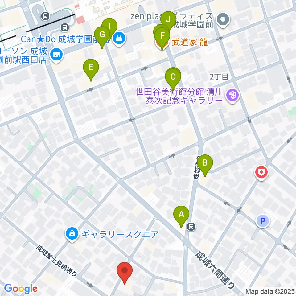 ピア・ちゃピアノ教室周辺のファミレス・ファーストフード一覧地図