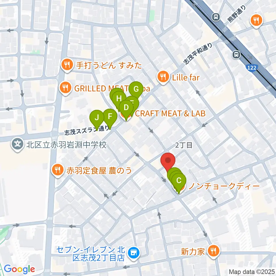ドルチェ音楽学園周辺のファミレス・ファーストフード一覧地図