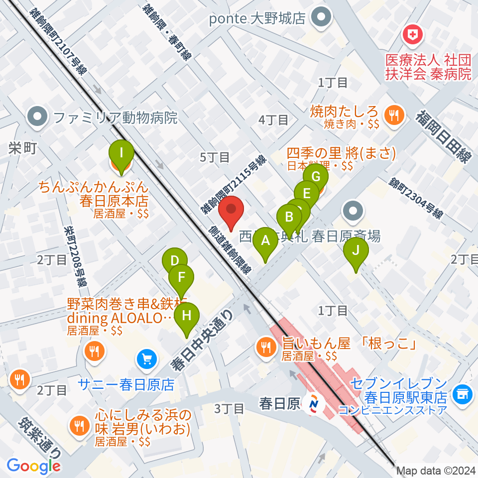 jmc音楽教室周辺のファミレス・ファーストフード一覧地図