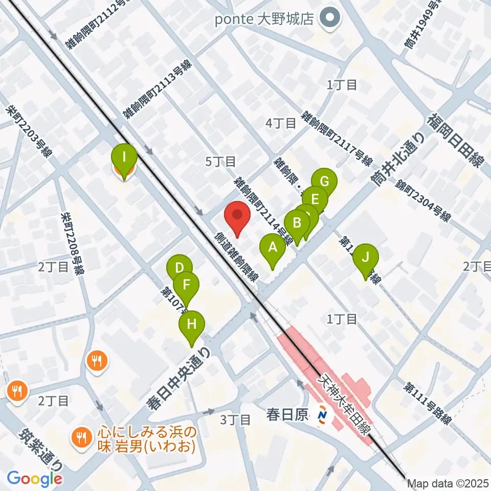 jmc音楽教室周辺のファミレス・ファーストフード一覧地図