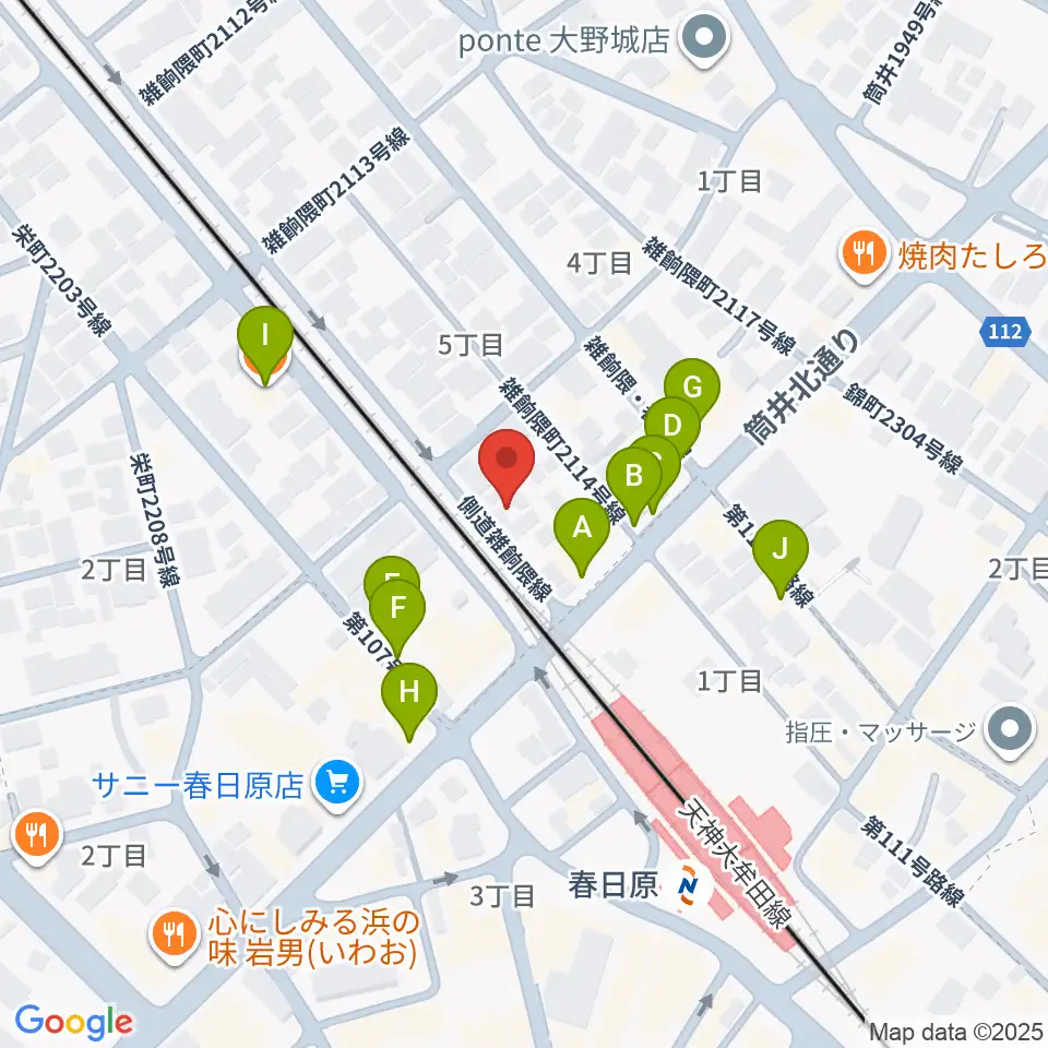 jmc音楽教室周辺のファミレス・ファーストフード一覧地図