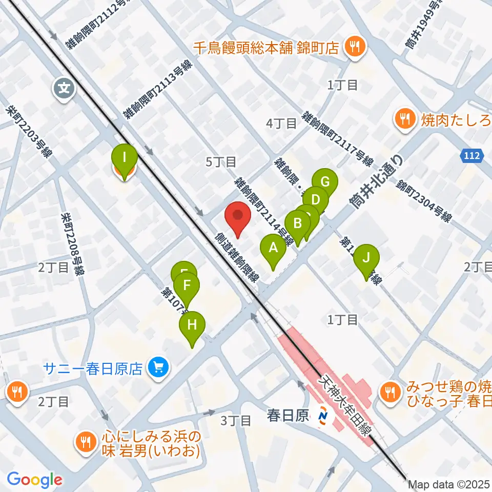 jmc音楽教室周辺のファミレス・ファーストフード一覧地図