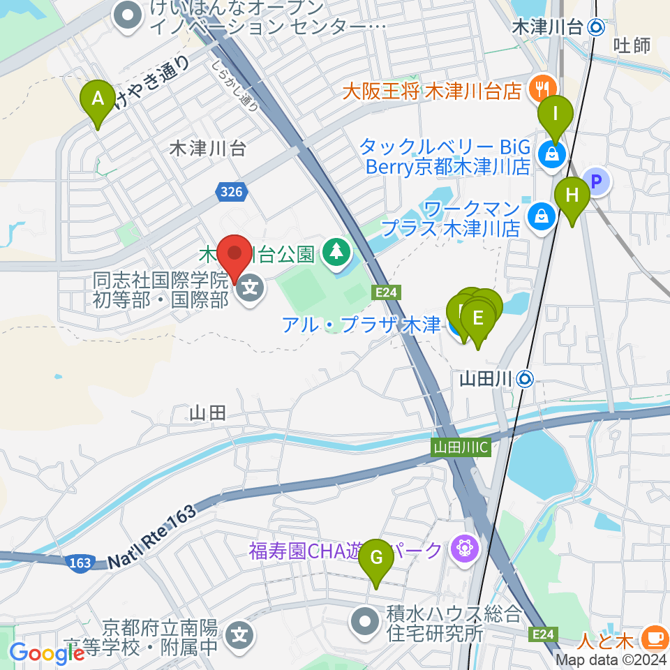 アルテノーヴァ周辺のファミレス・ファーストフード一覧地図