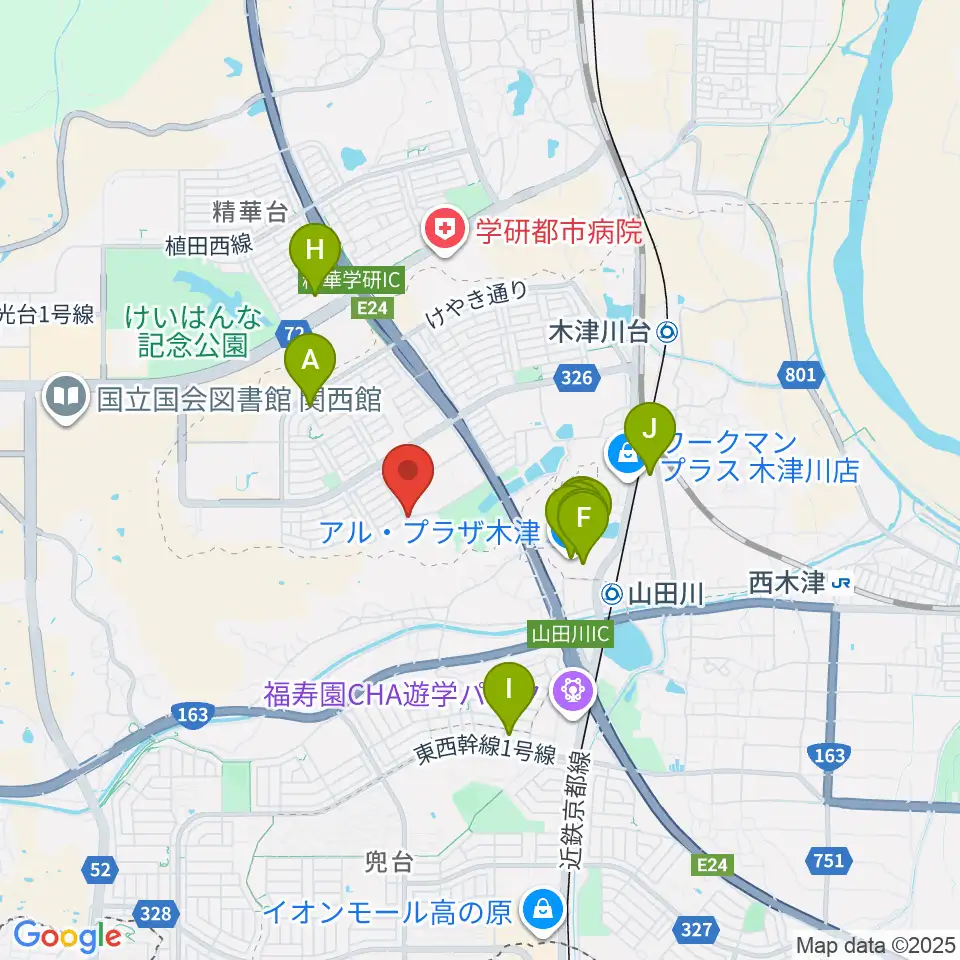 アルテノーヴァ周辺のファミレス・ファーストフード一覧地図