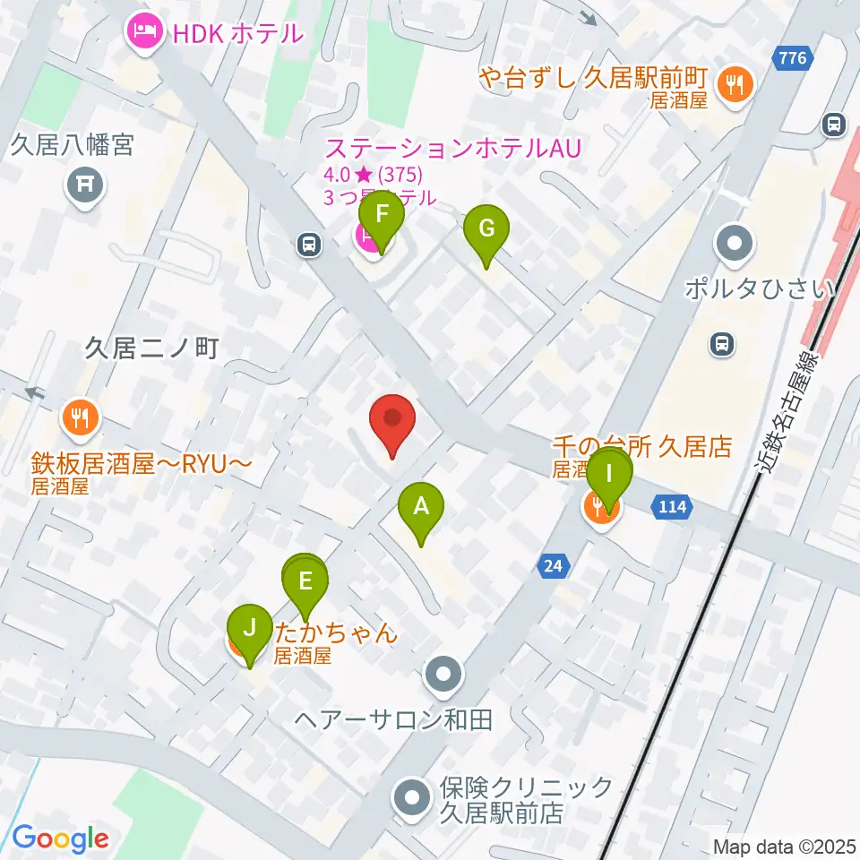 フミヤ楽器周辺のファミレス・ファーストフード一覧地図