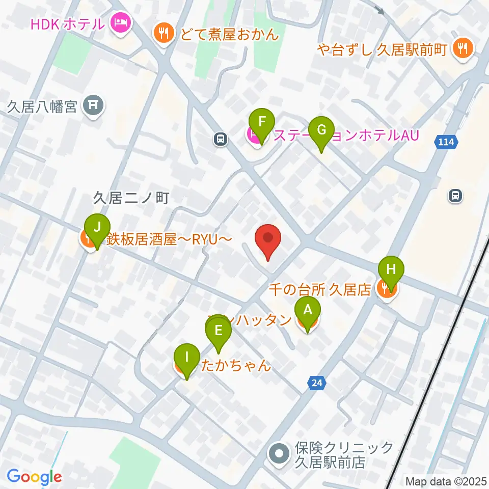 フミヤ楽器周辺のファミレス・ファーストフード一覧地図
