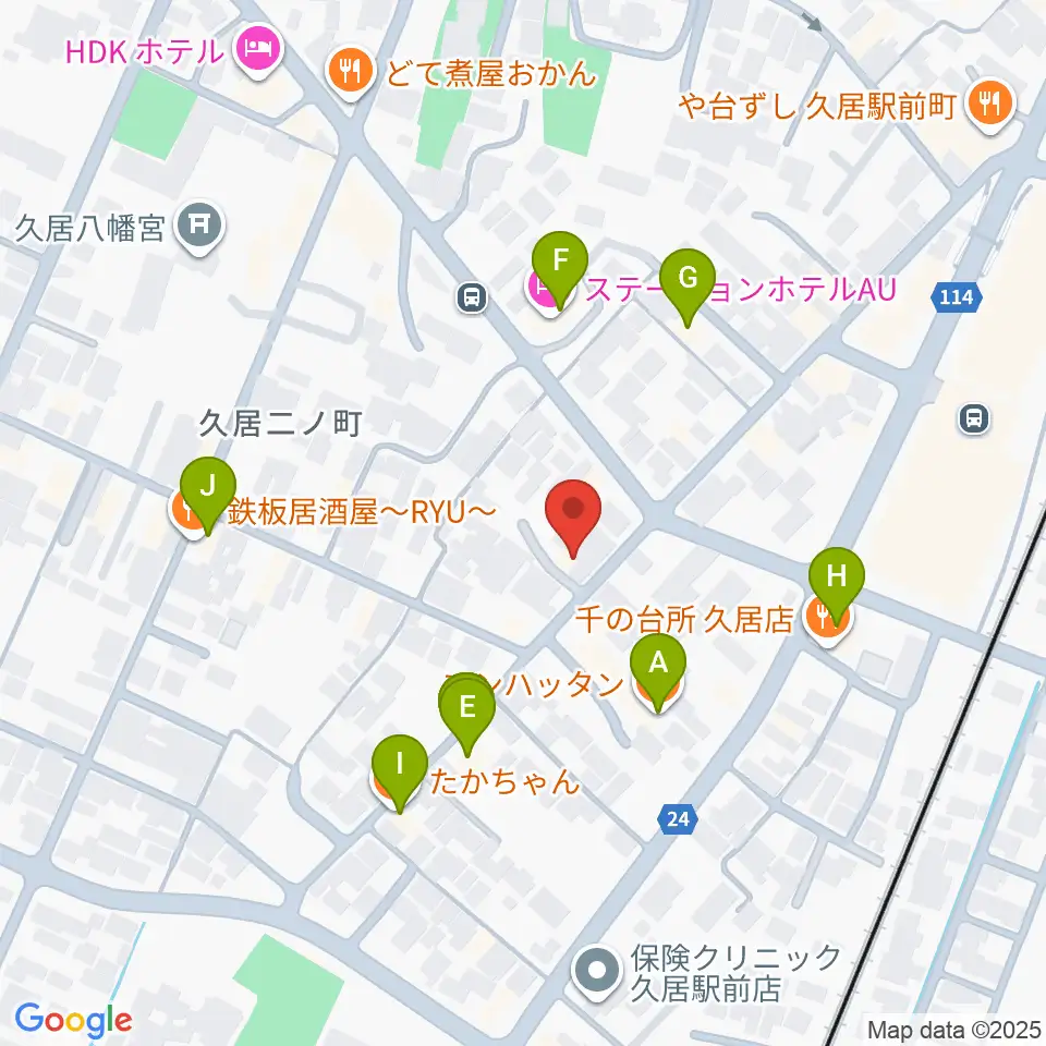 フミヤ楽器周辺のファミレス・ファーストフード一覧地図