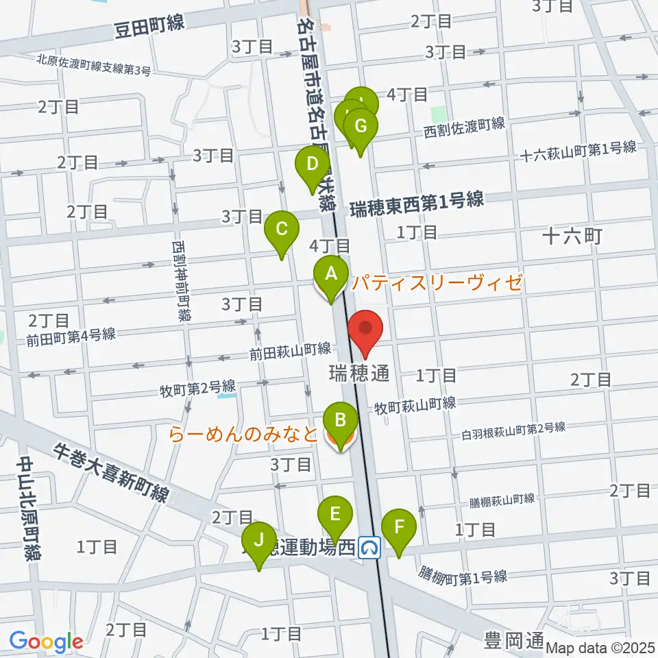 DTMスクールCMSリカレンス周辺のファミレス・ファーストフード一覧地図