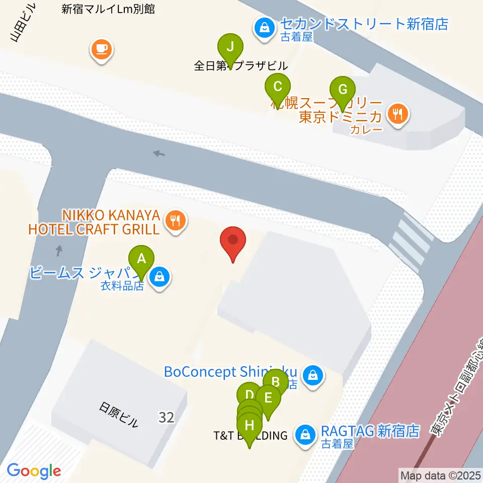 ミュージックスクールウッド周辺のファミレス・ファーストフード一覧地図
