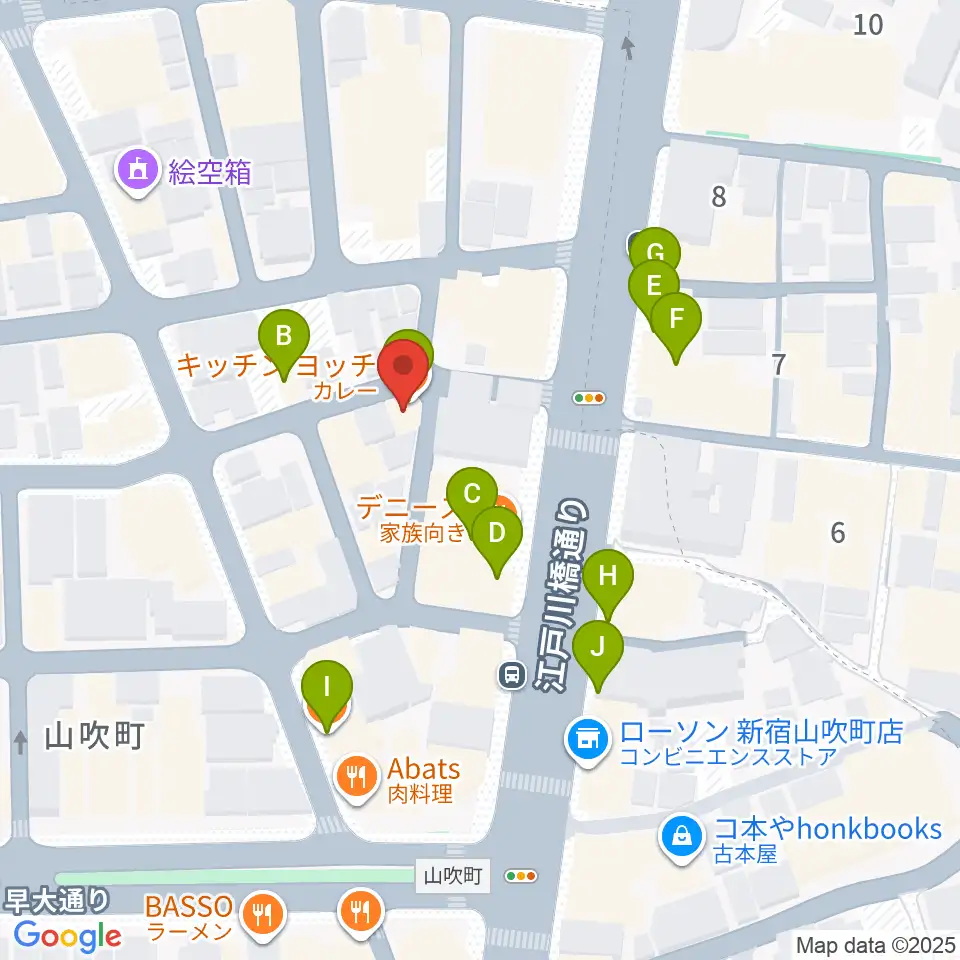 BEC音楽教室周辺のファミレス・ファーストフード一覧地図