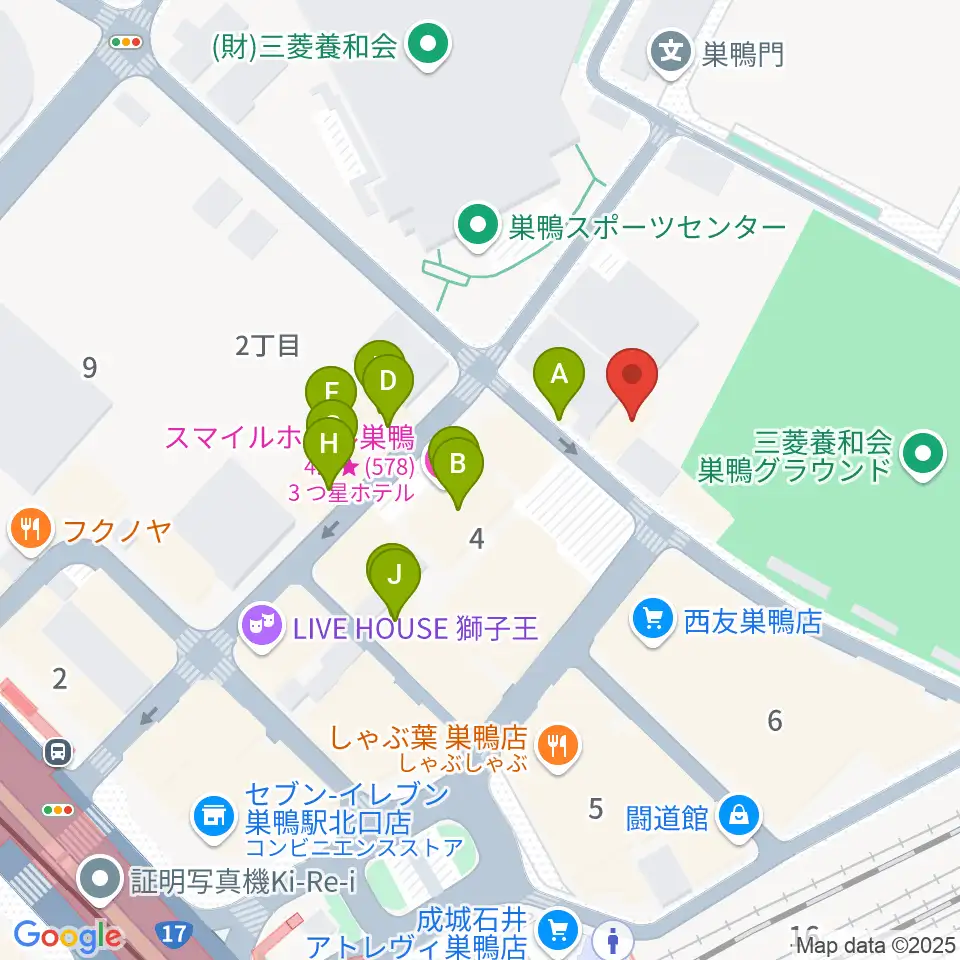 ミクロコスモスミュージックスクール周辺のファミレス・ファーストフード一覧地図