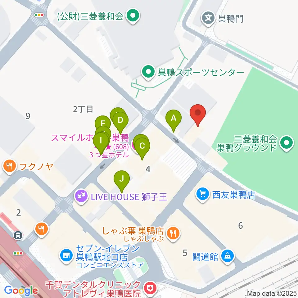 ミクロコスモスミュージックスクール周辺のファミレス・ファーストフード一覧地図