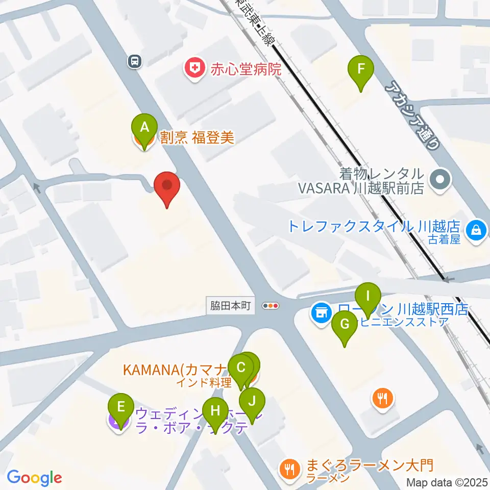 トミースマイル音楽教室周辺のファミレス・ファーストフード一覧地図