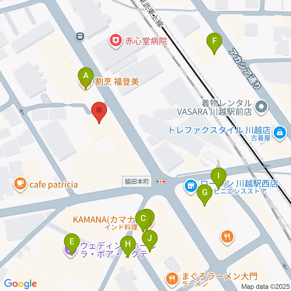 トミースマイル音楽教室周辺のファミレス・ファーストフード一覧地図