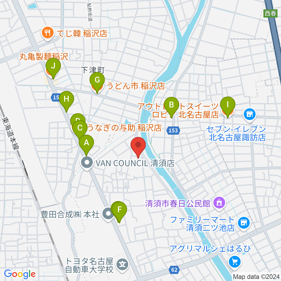 リュウケイミュージックネット周辺のファミレス・ファーストフード一覧地図