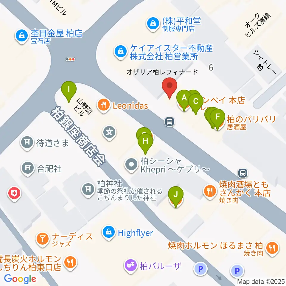 ベルカント音楽学院周辺のファミレス・ファーストフード一覧地図