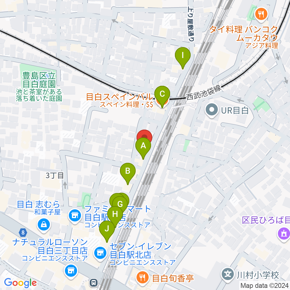 グランキャンミュージック周辺のファミレス・ファーストフード一覧地図