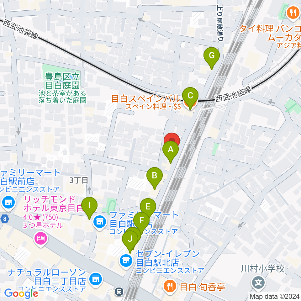 グランキャンミュージック周辺のファミレス・ファーストフード一覧地図