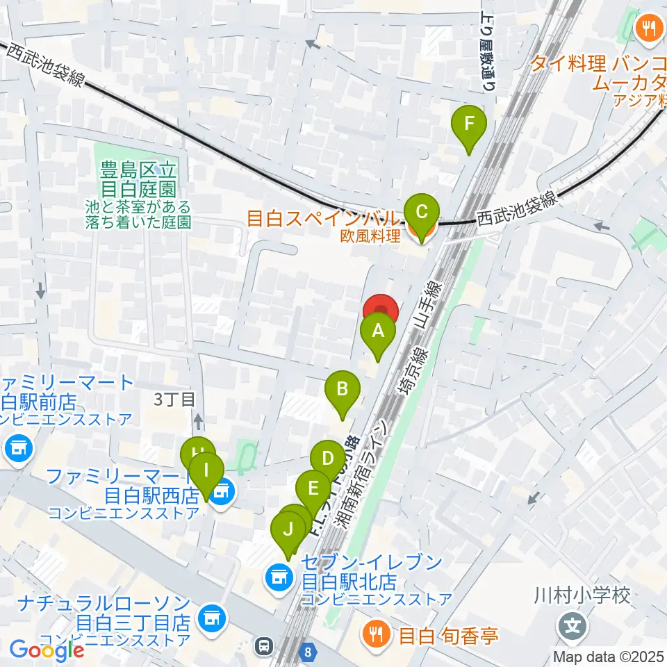 グランキャンミュージック周辺のファミレス・ファーストフード一覧地図