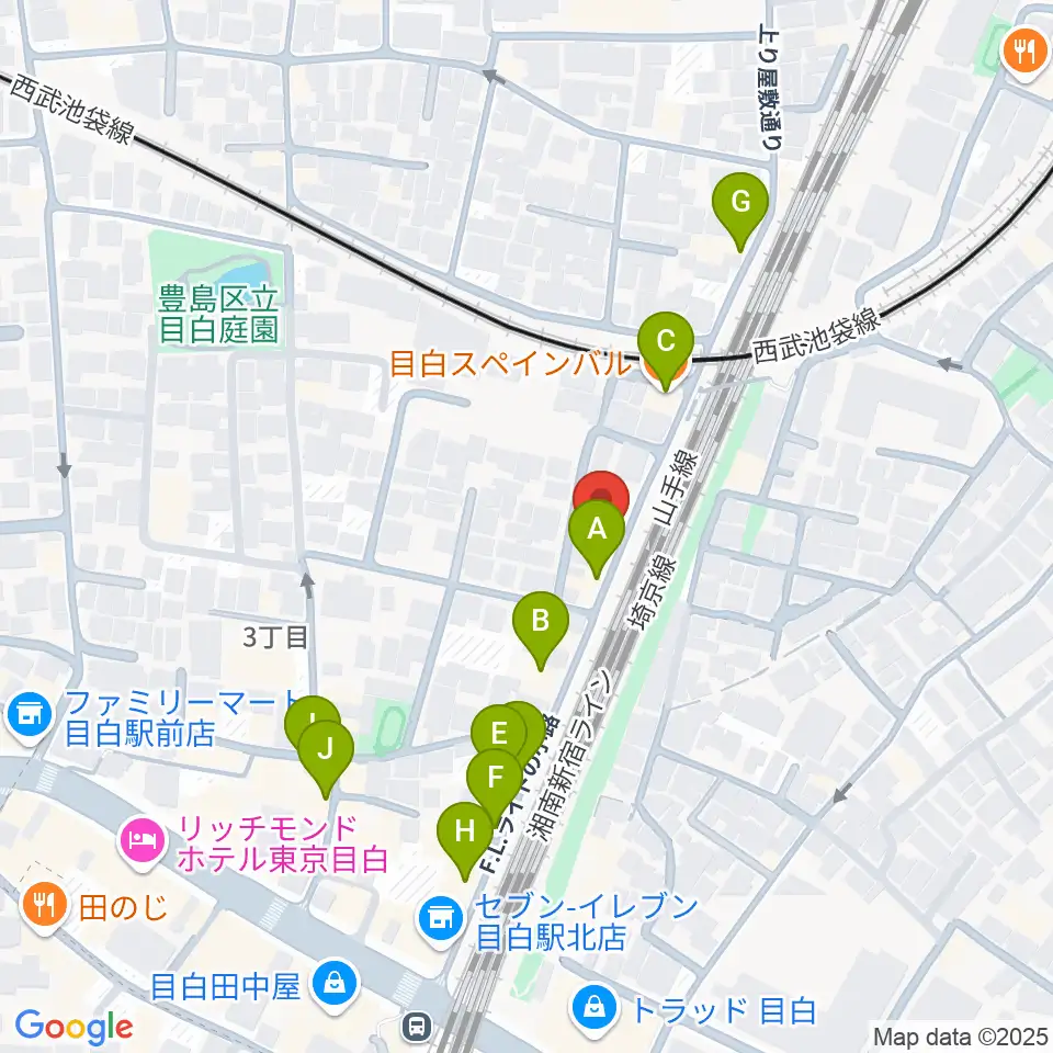 グランキャンミュージック周辺のファミレス・ファーストフード一覧地図