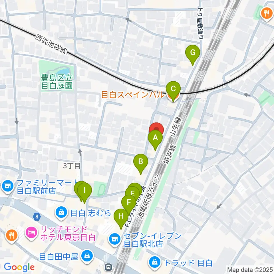 グランキャンミュージック周辺のファミレス・ファーストフード一覧地図