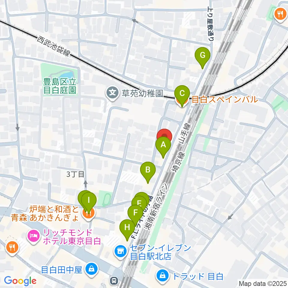 グランキャンミュージック周辺のファミレス・ファーストフード一覧地図