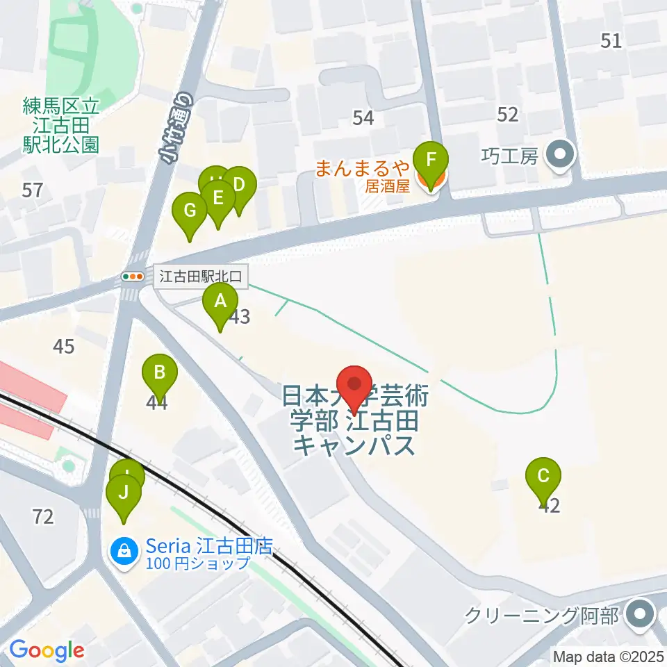 日本大学芸術学部 音楽学科周辺のファミレス・ファーストフード一覧地図