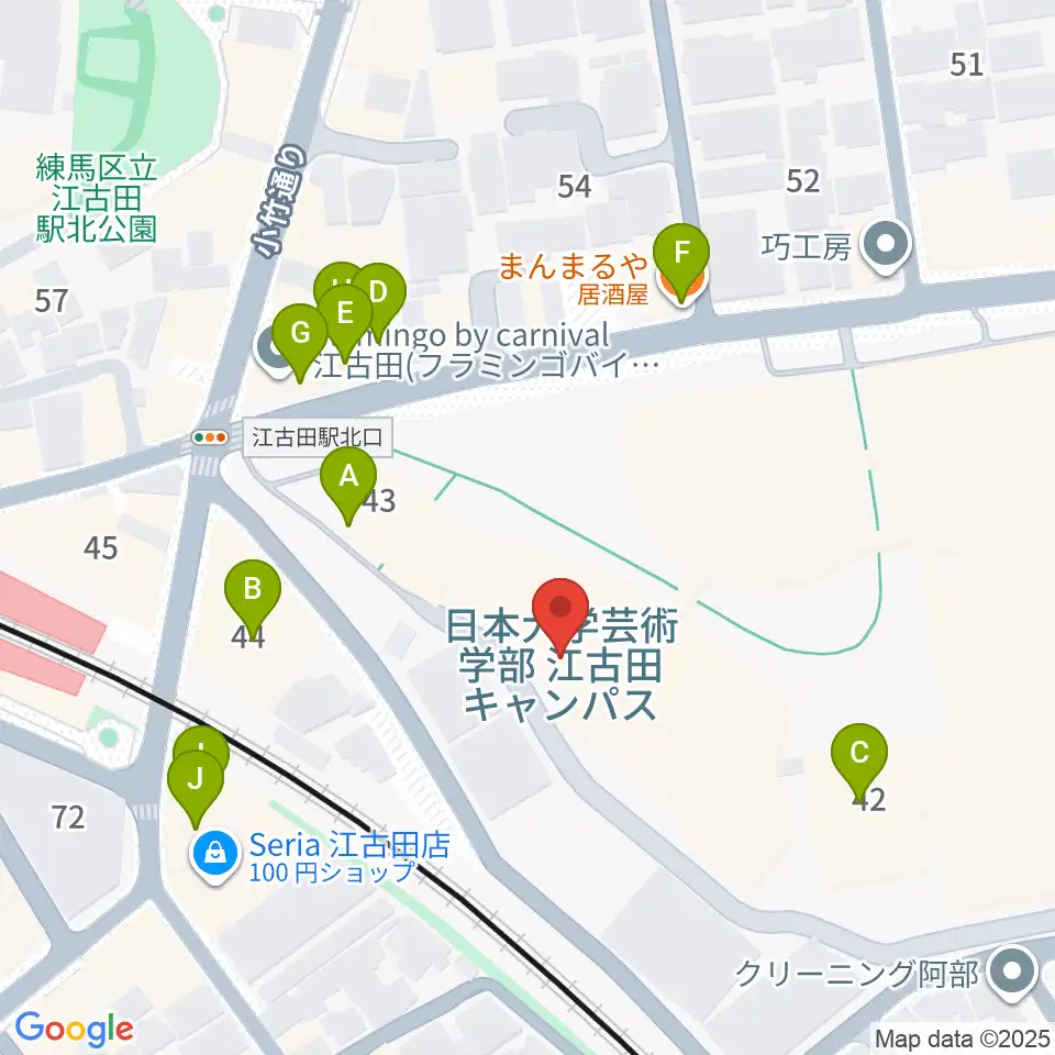 日本大学芸術学部 音楽学科周辺のファミレス・ファーストフード一覧地図