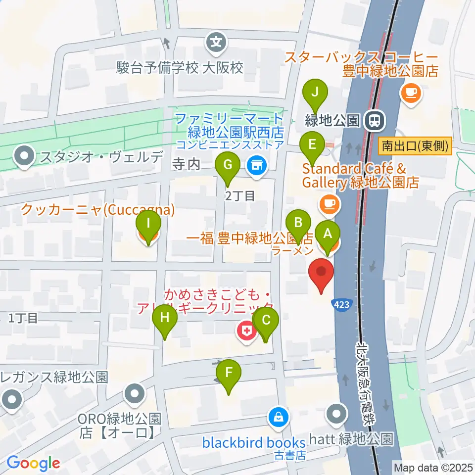 令和音楽院周辺のファミレス・ファーストフード一覧地図