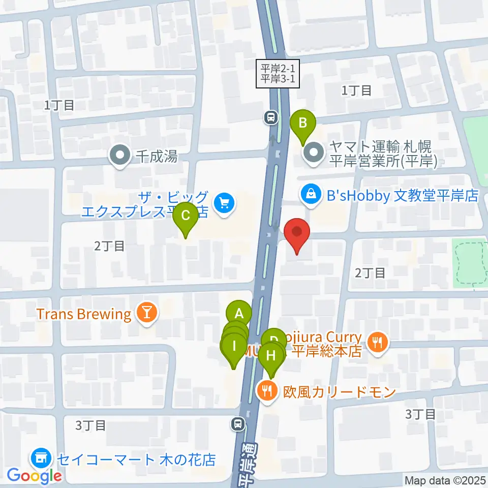 札幌ミュージック&エンターテインメント専門学校周辺のファミレス・ファーストフード一覧地図