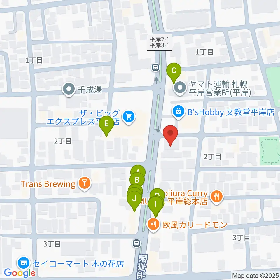 札幌ミュージック&エンターテインメント専門学校周辺のファミレス・ファーストフード一覧地図