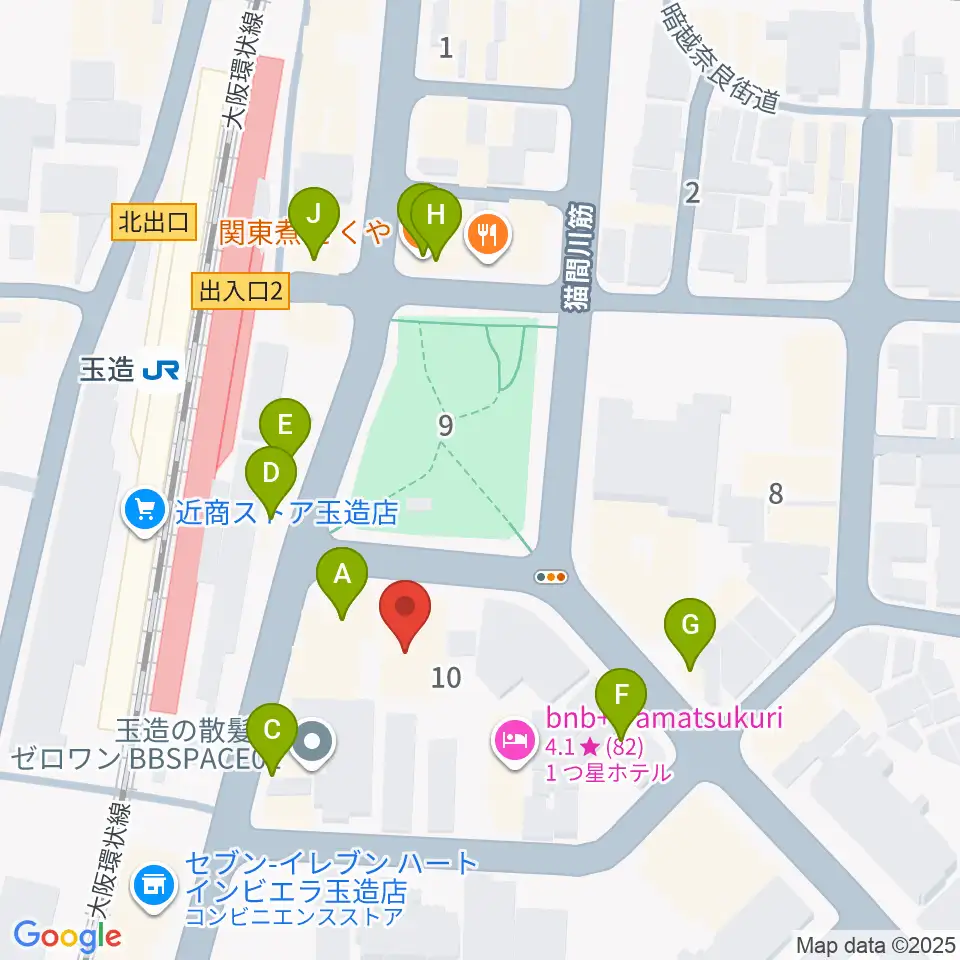 KMC音楽院周辺のファミレス・ファーストフード一覧地図