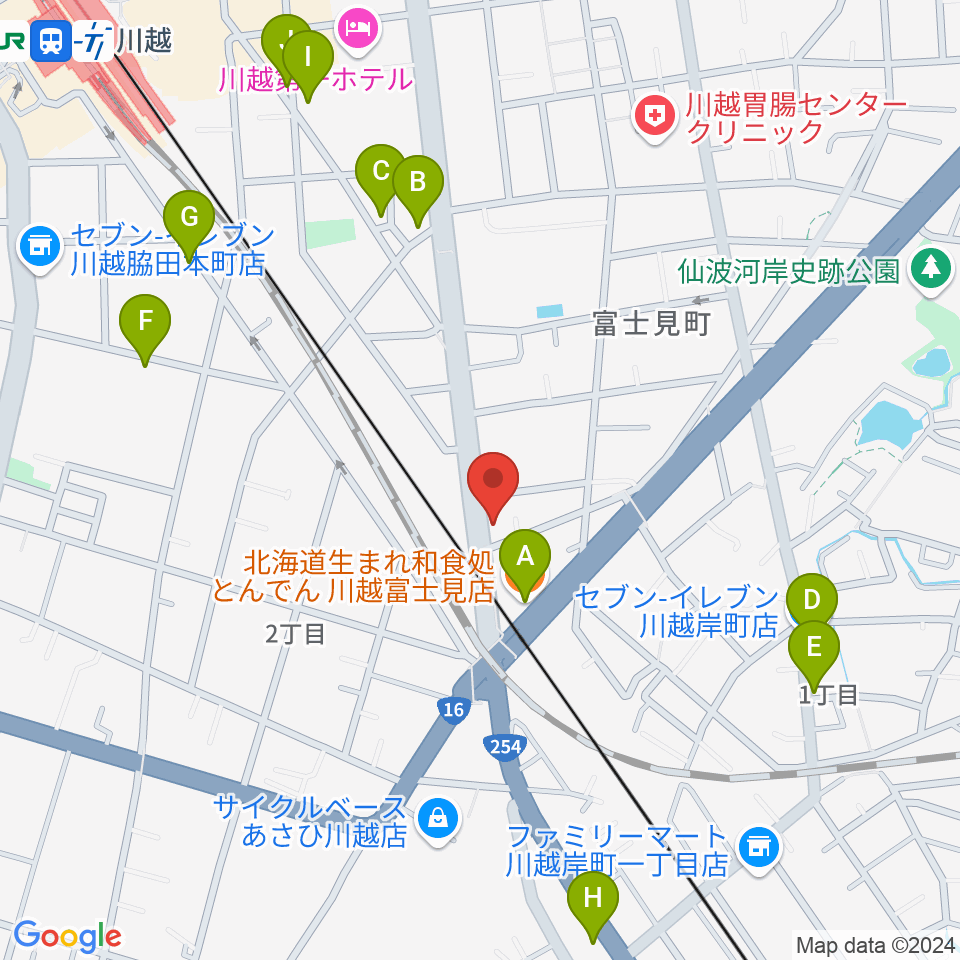 東京国際音楽療法専門学院周辺のファミレス・ファーストフード一覧地図