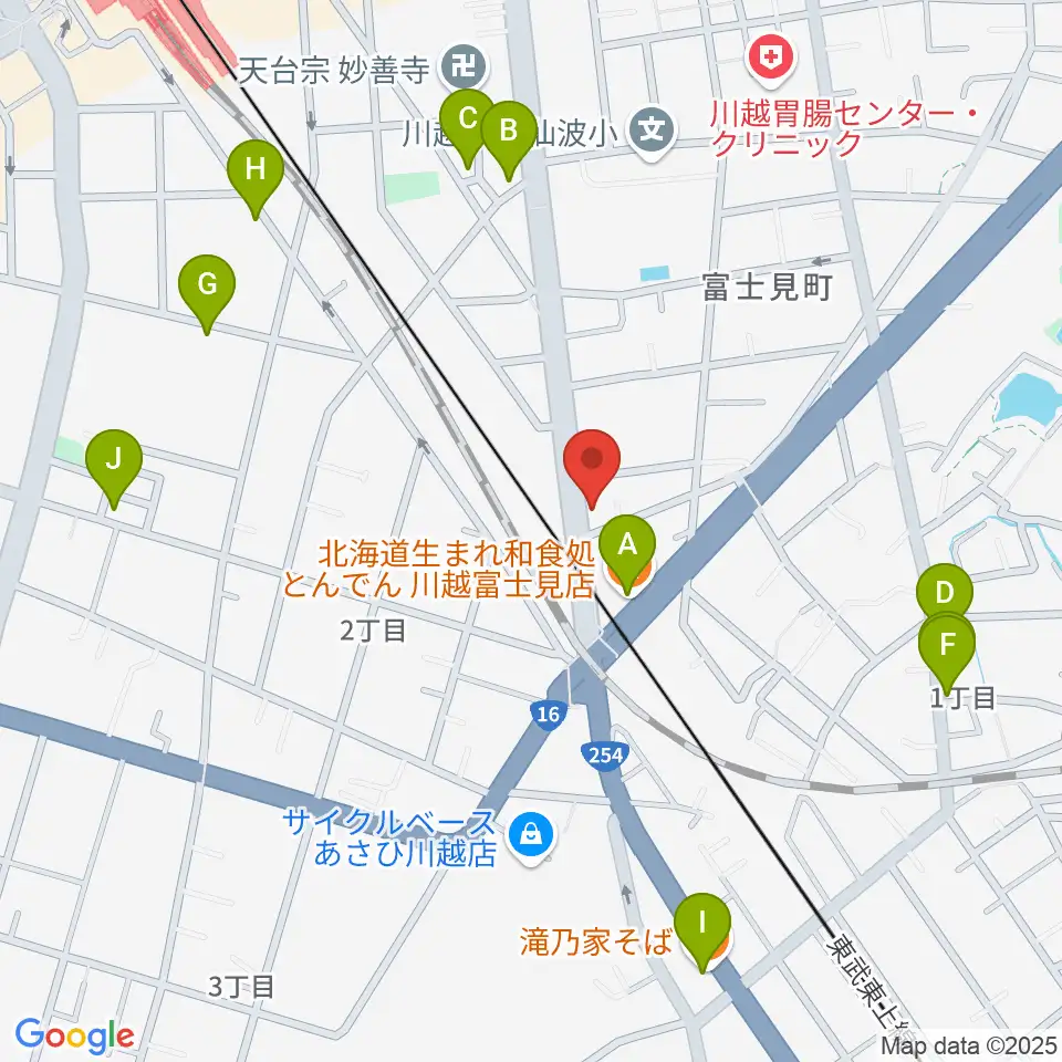 東京国際音楽療法専門学院周辺のファミレス・ファーストフード一覧地図