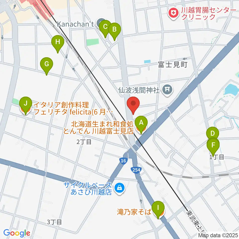 東京国際音楽療法専門学院周辺のファミレス・ファーストフード一覧地図